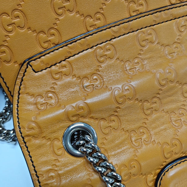 Emily Chain Monogram Calfskin Yellow