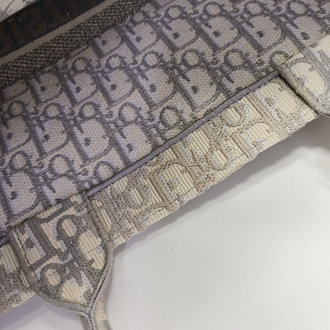 Book Tote Large Oblique Canvas Gray