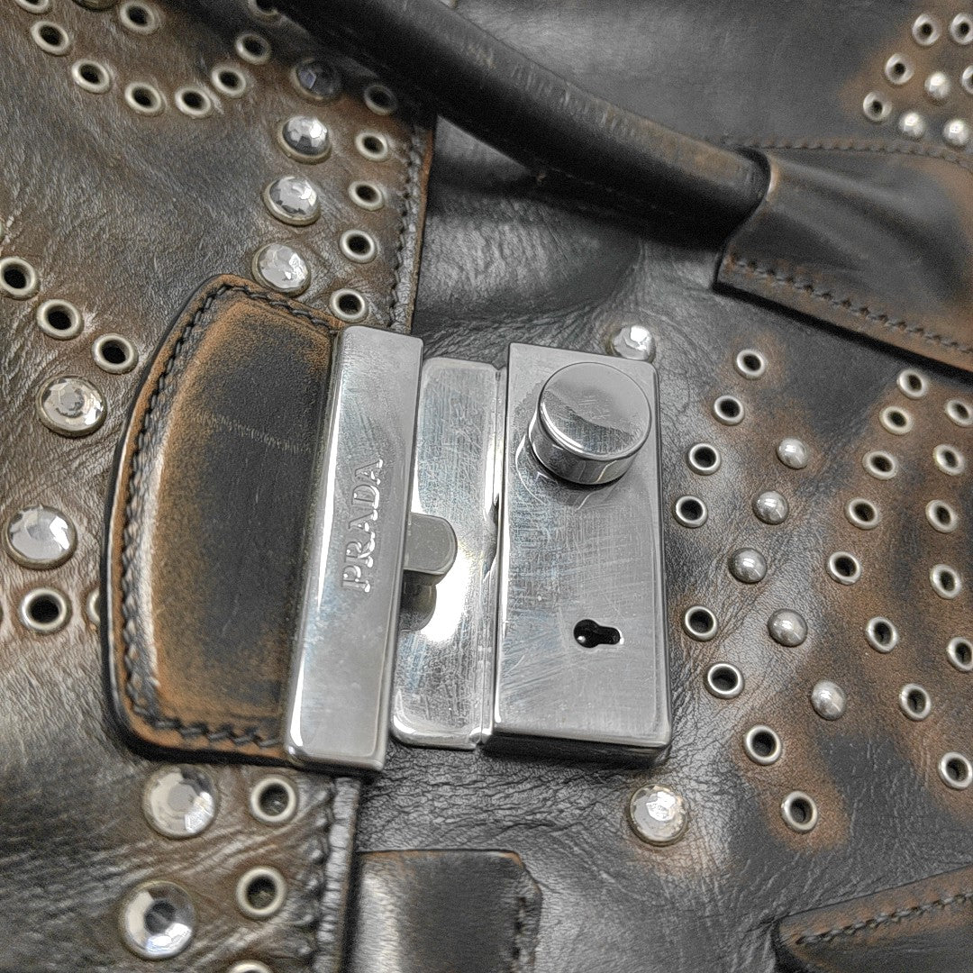 Calfskin Top Handle Bag Brown