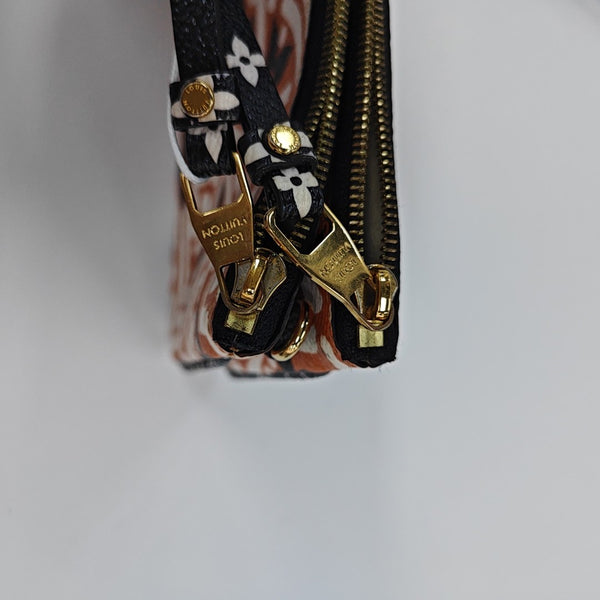 DOUBLE ZIP Coated Canvas Multicolor