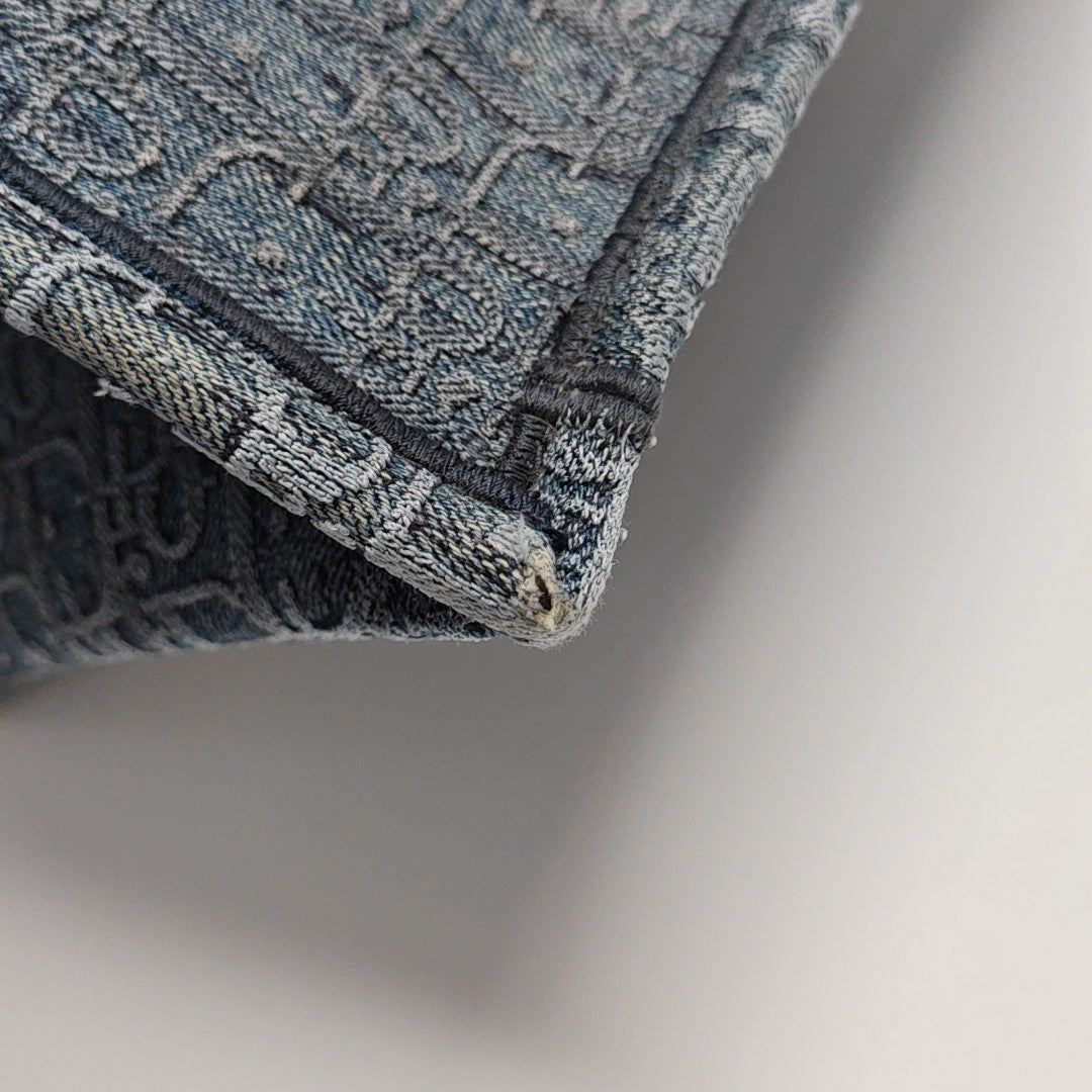 Book Tote Large Oblique Canvas Blue