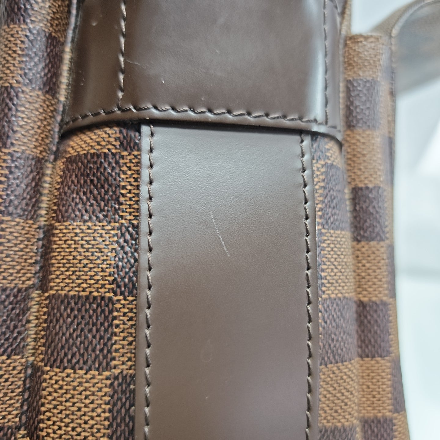 NAVIGLIO MM Damier Ebene Coated Canvas Brown