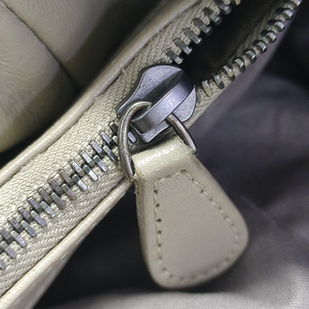 Lambskin Top Handle Bag Gray