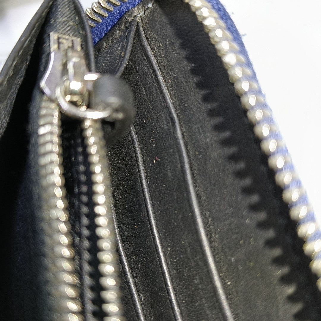 Monster Calfskin Blue Wallet