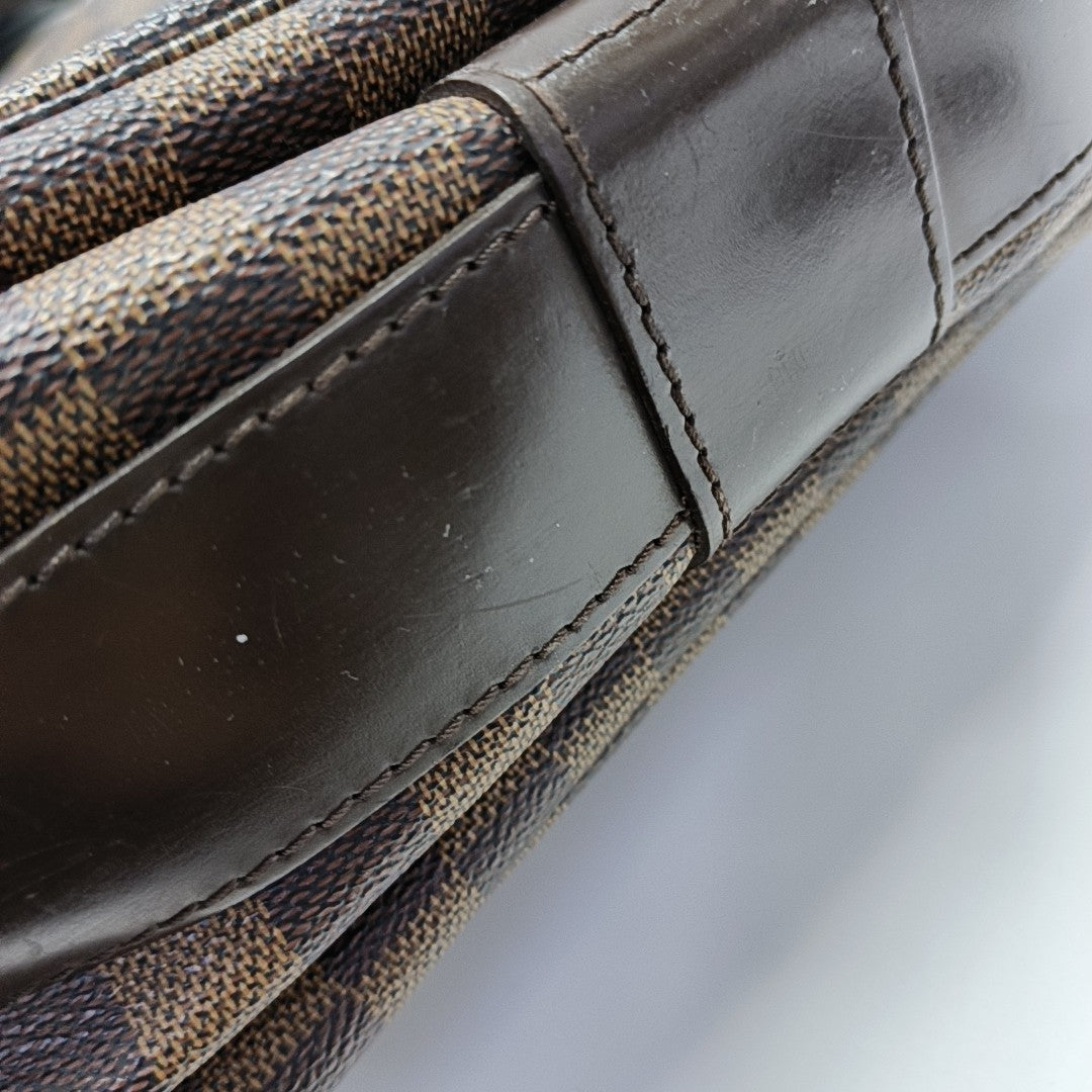 NAVIGLIO Damier Ebene Coated Canvas Brown