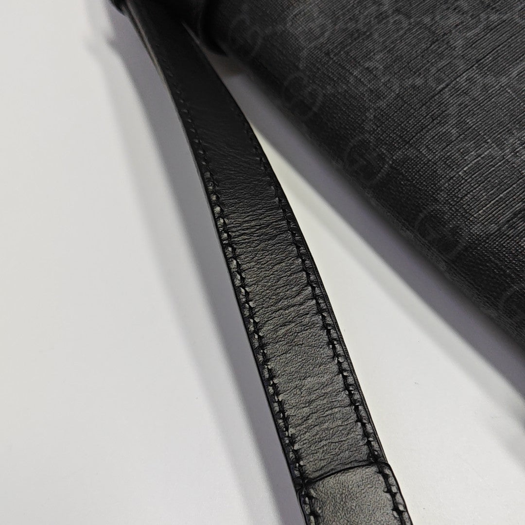 Monogram Coated Canvas Shoulder Bag Black