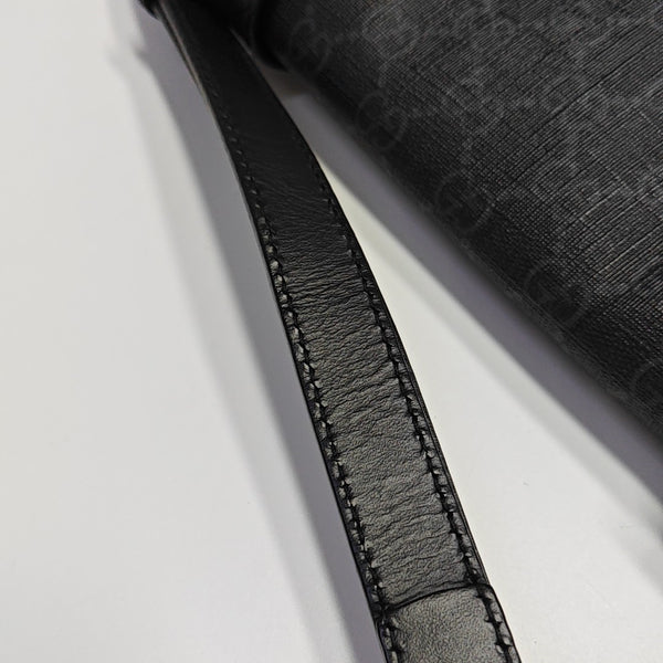 Monogram Coated Canvas Shoulder Bag Black