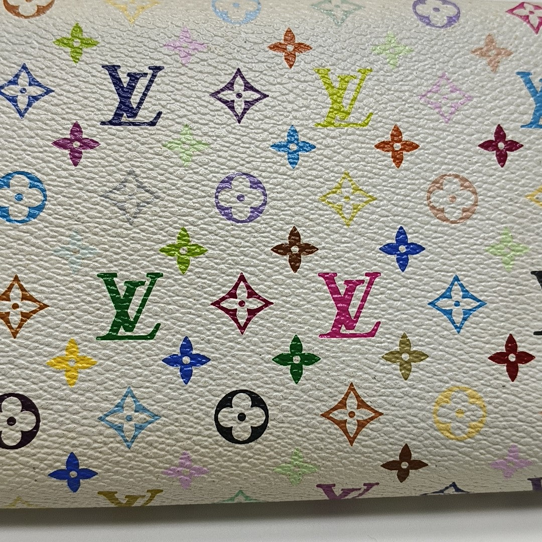 LV × TM PORTE MONNAIE Monogram Coated Canvas White Wallet
