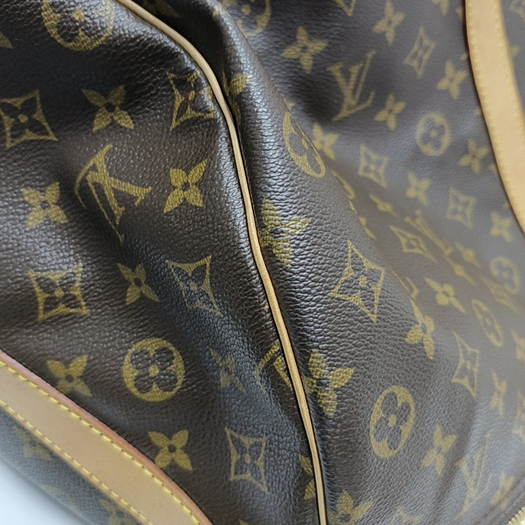 KEEPALL 60 Monogram Coated Canvas Brown