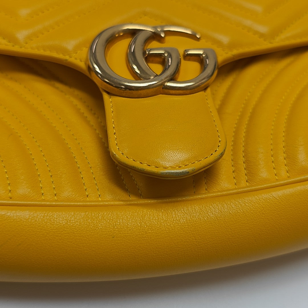 GG Marmont Medium Quilted Calfskin Yellow