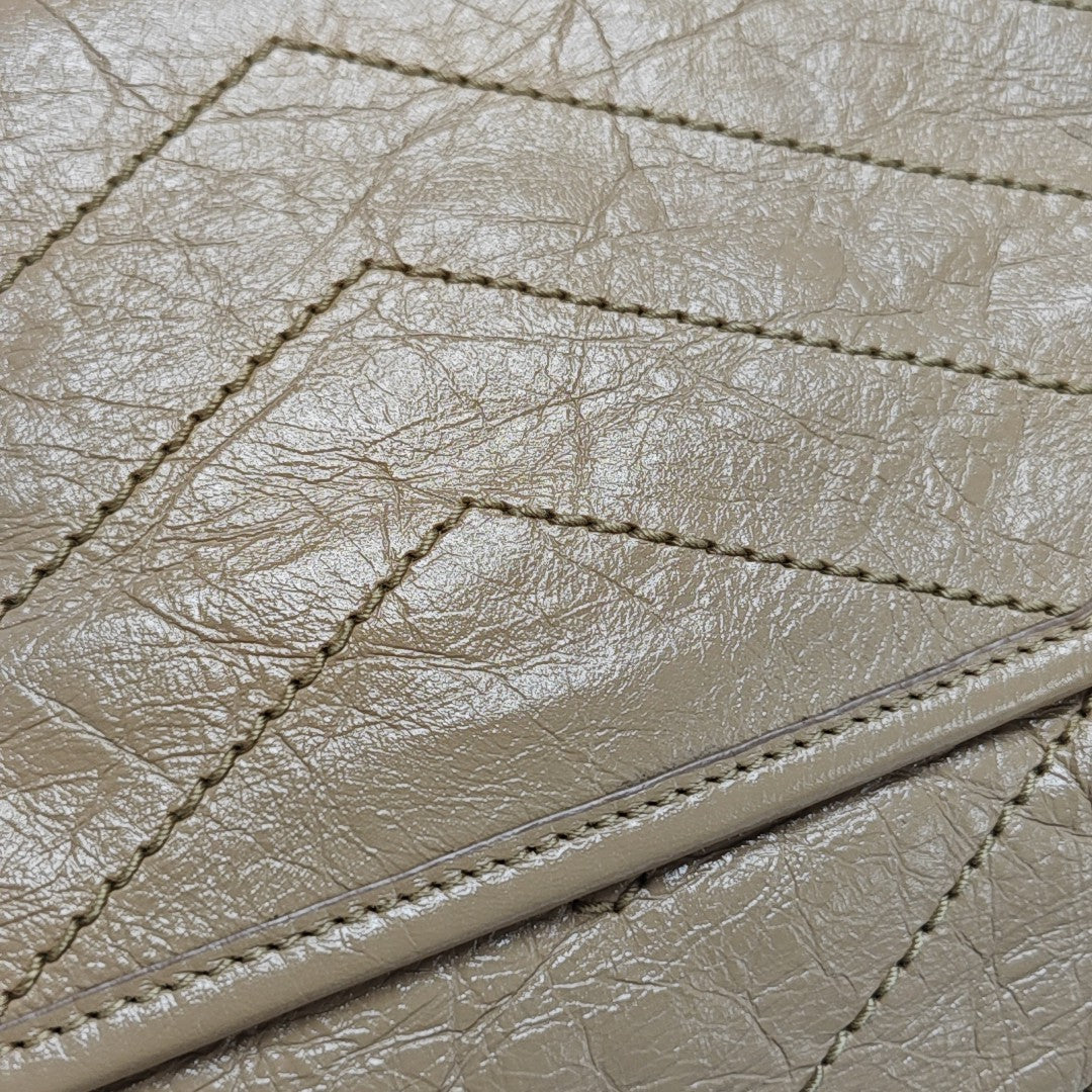 NIKI Small Chevron Calfskin Beige