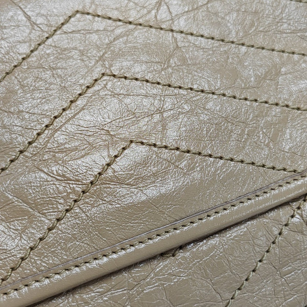 NIKI Small Chevron Calfskin Beige