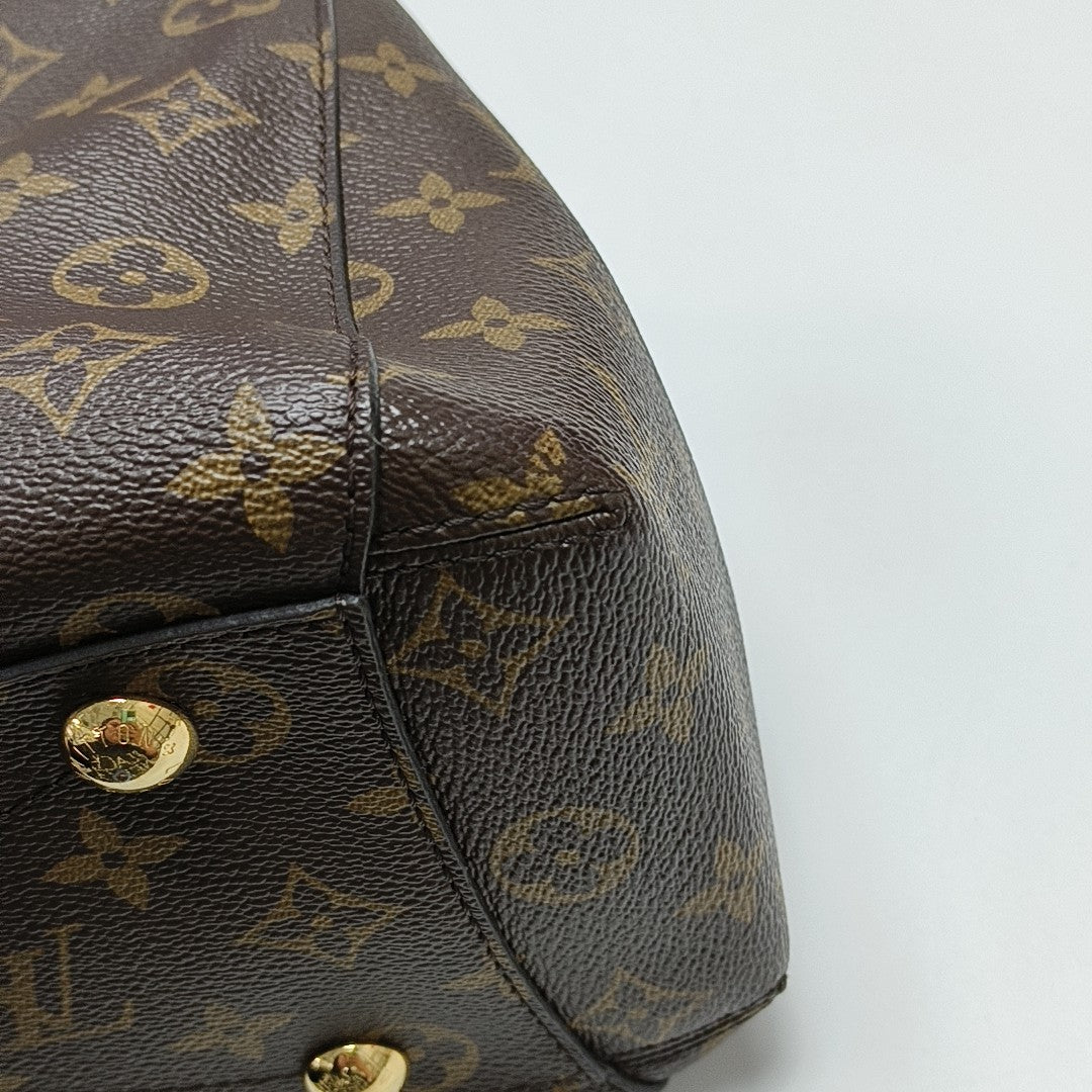 MONTAIGNE MM Monogram Coated Canvas Brown