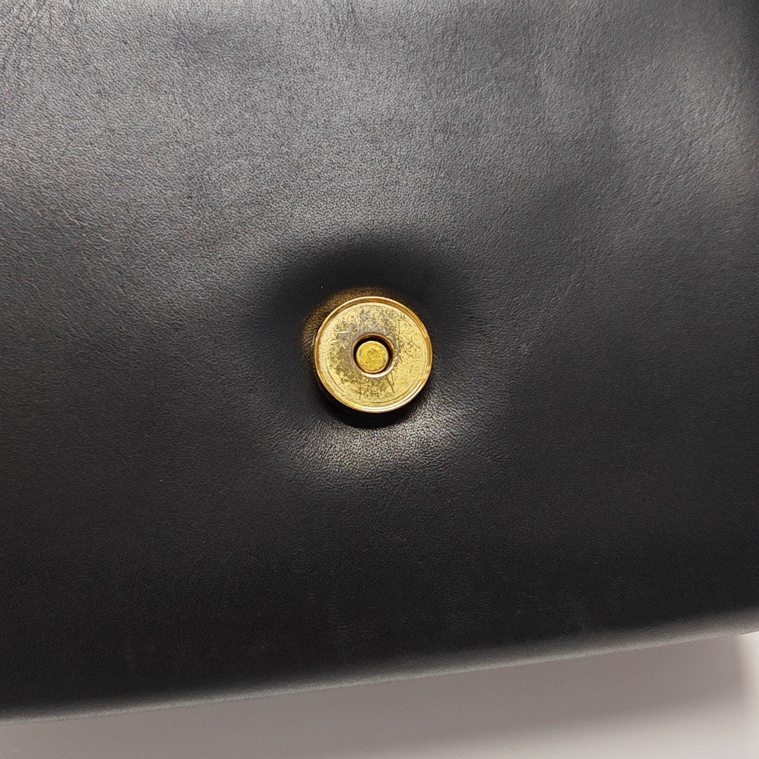 Calfskin Top Handle Bag Black
