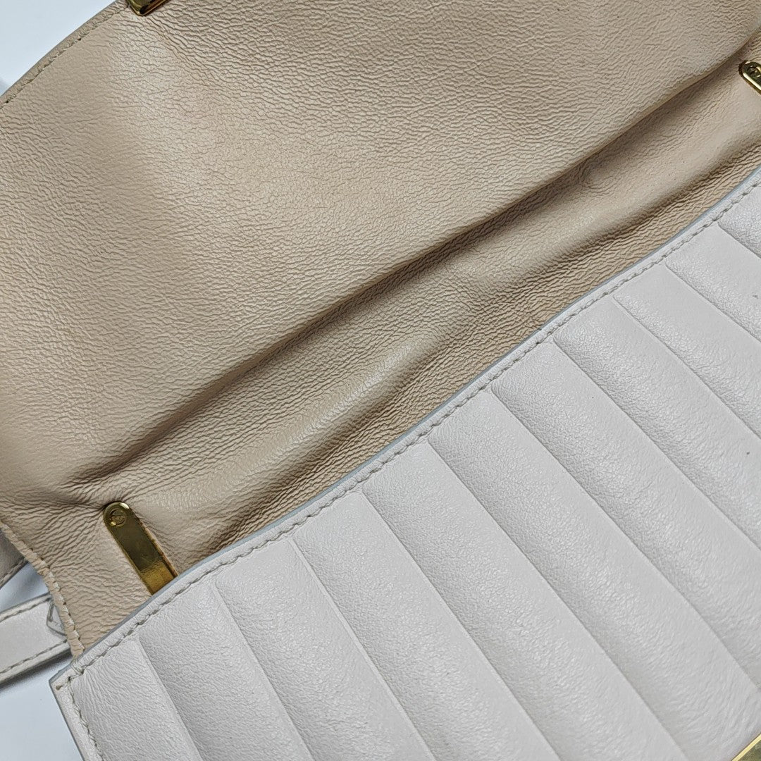 Gancino Quilted Calfskin White