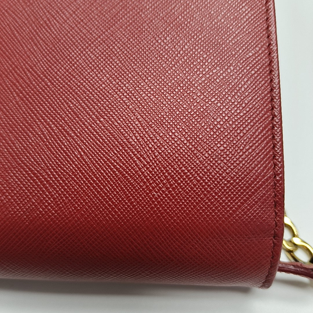 Saffiano Calfskin Crossbody Bag Red