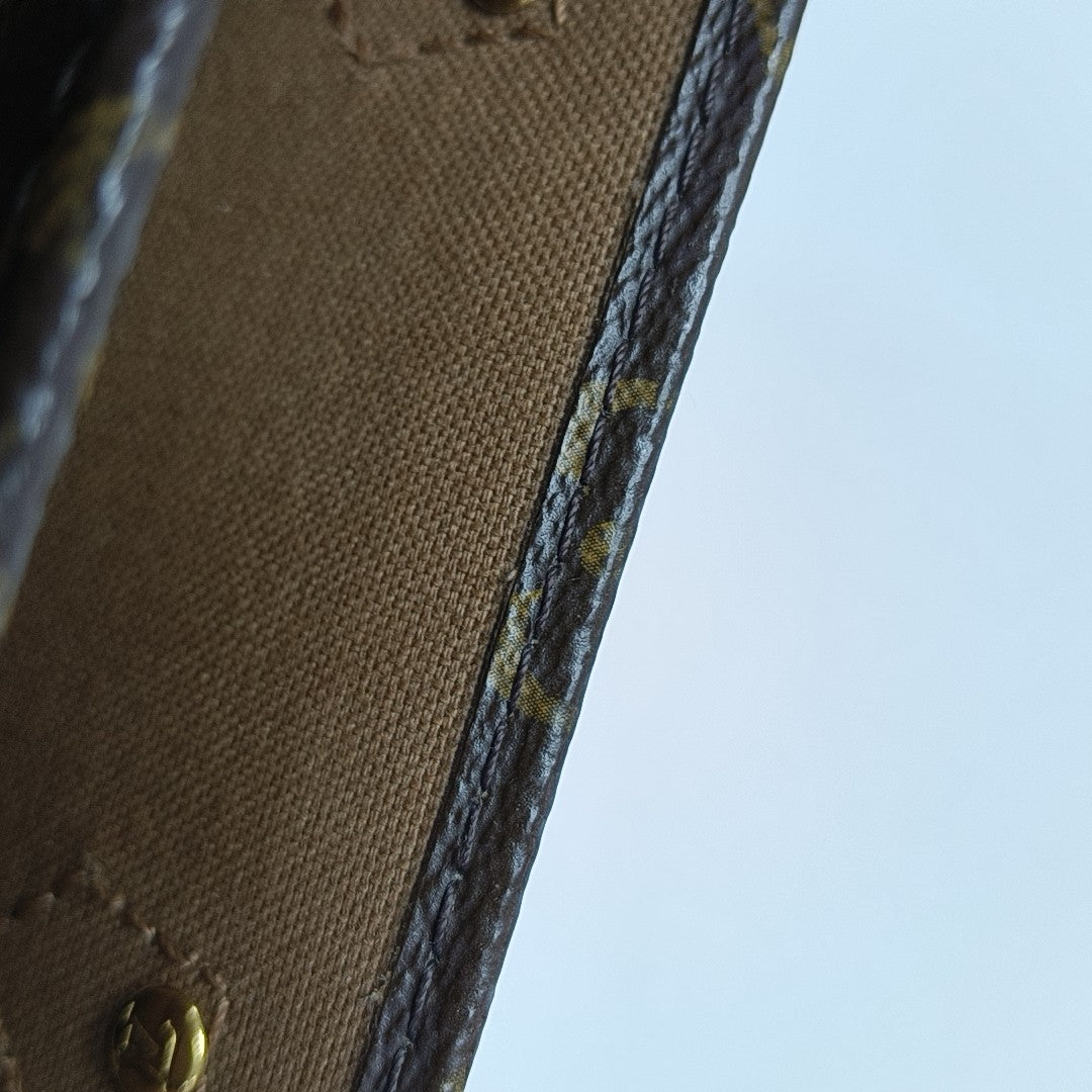 SAC PLAT Mini Monogram Coated Canvas Brown