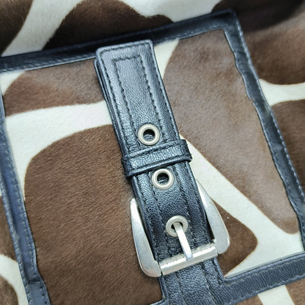 Horsehair Top Handle Bag Brown