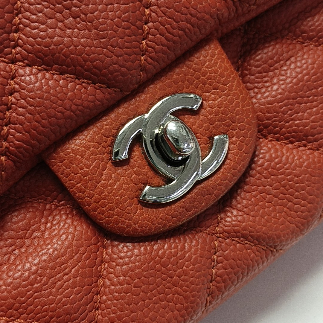 COCO SPORRAN Quilted Grained Calfskin Orange
