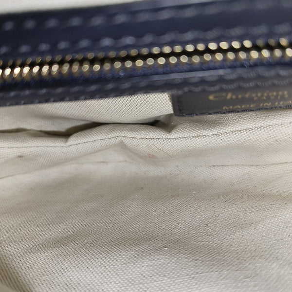 Saddle Medium Oblique Canvas Blue