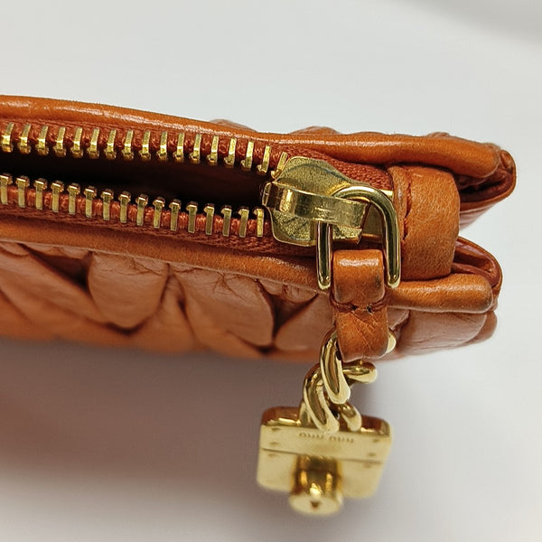 Quilted Lambskin Clutch Orange