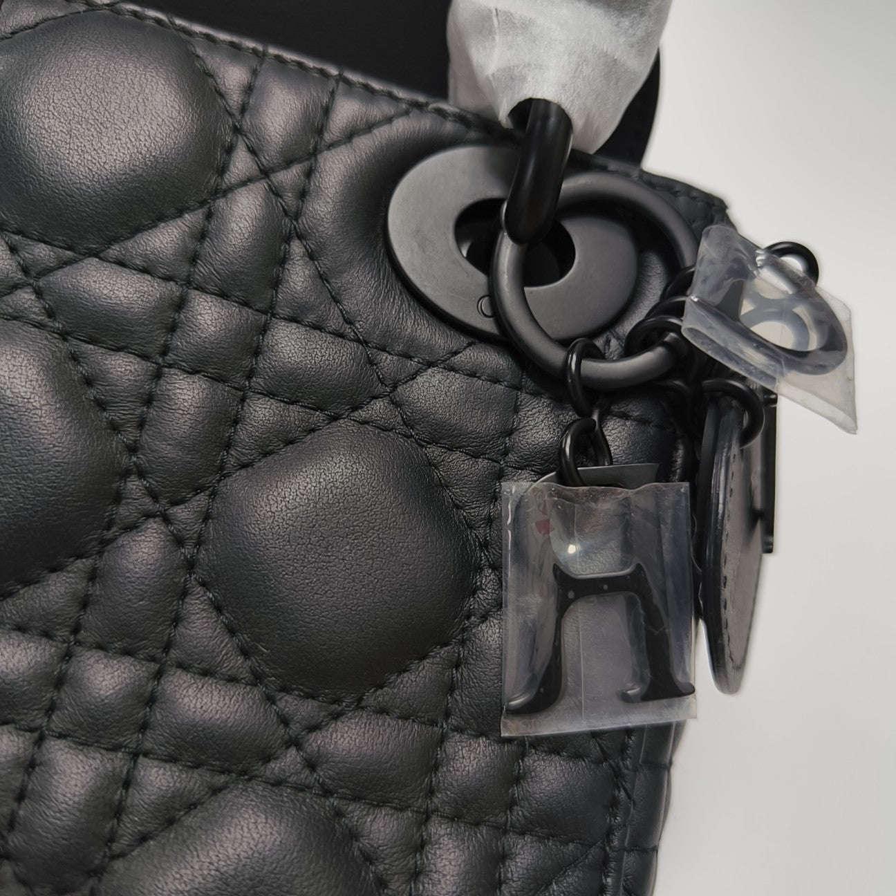 Lady Dior Mini Cannage Calfskin Black