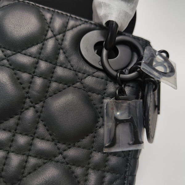 Lady Dior Mini Cannage Calfskin Black