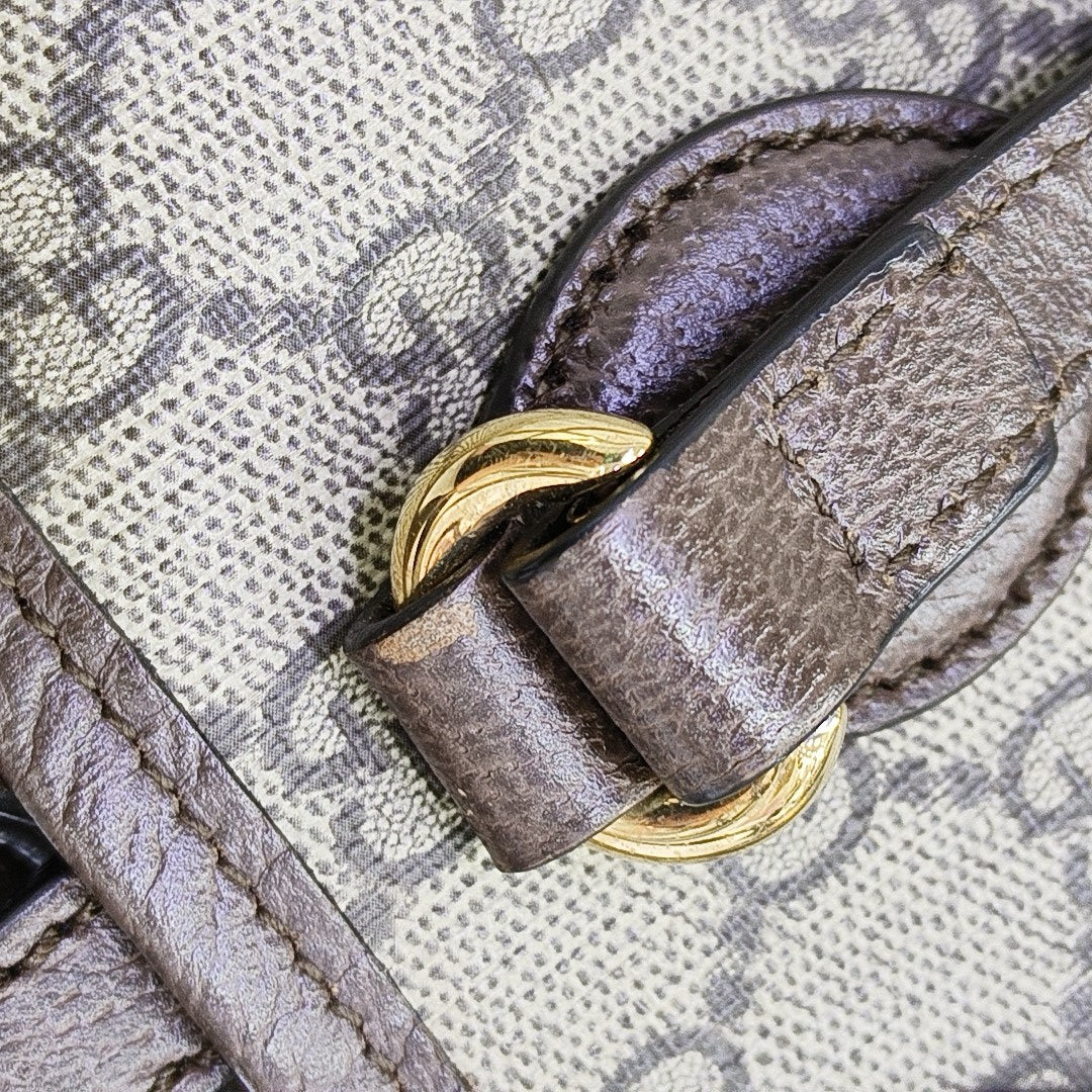 Ophidia Medium Monogram Coated Canvas Beige