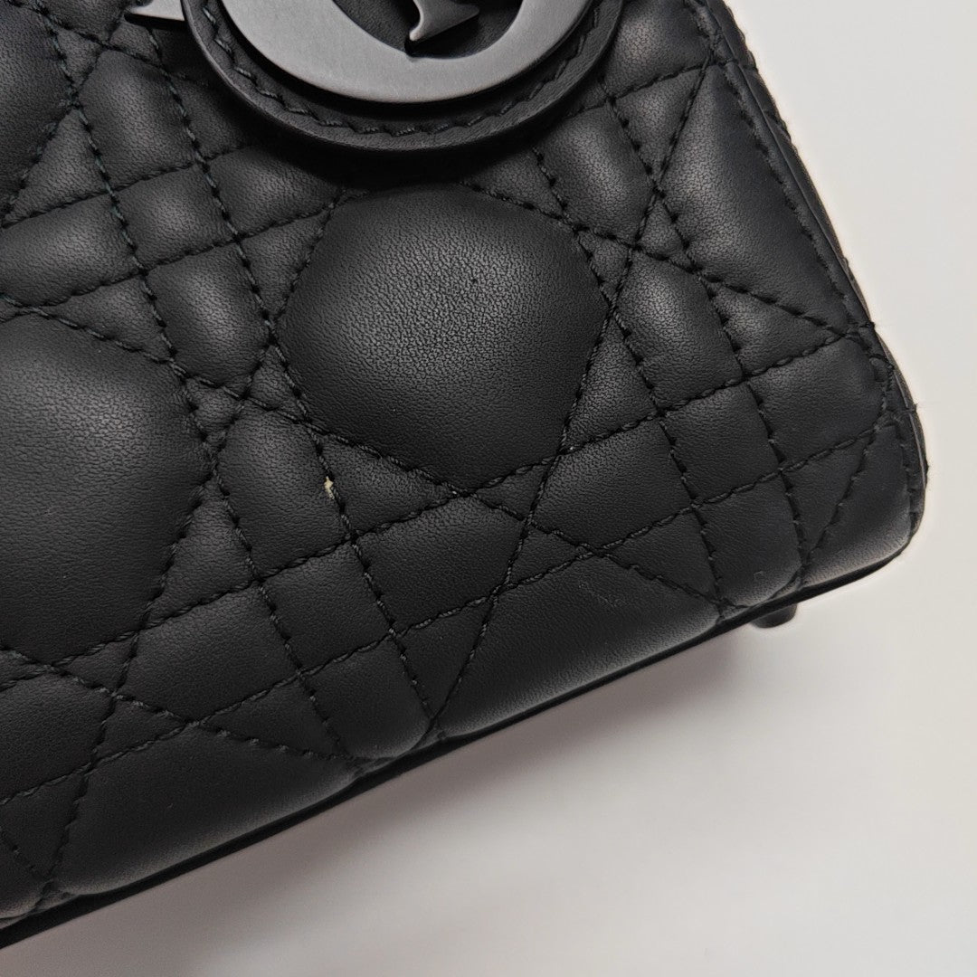 Lady Dior Mini Cannage Calfskin Black