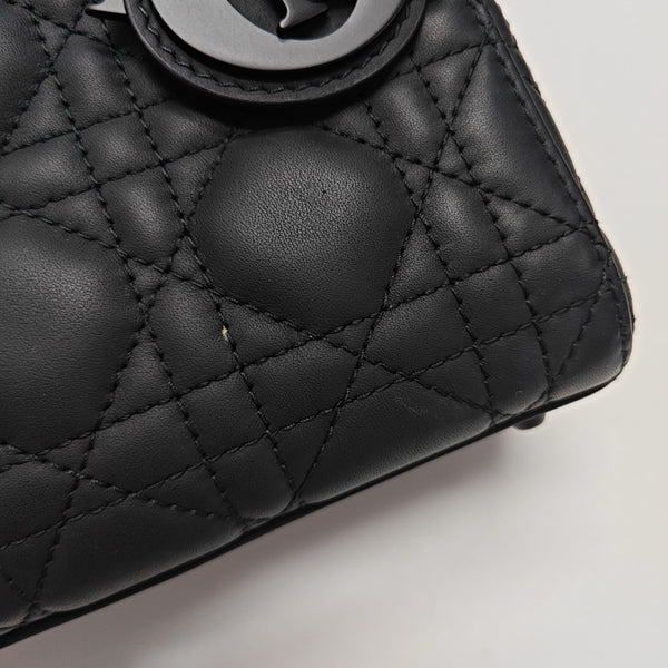Lady Dior Mini Cannage Calfskin Black