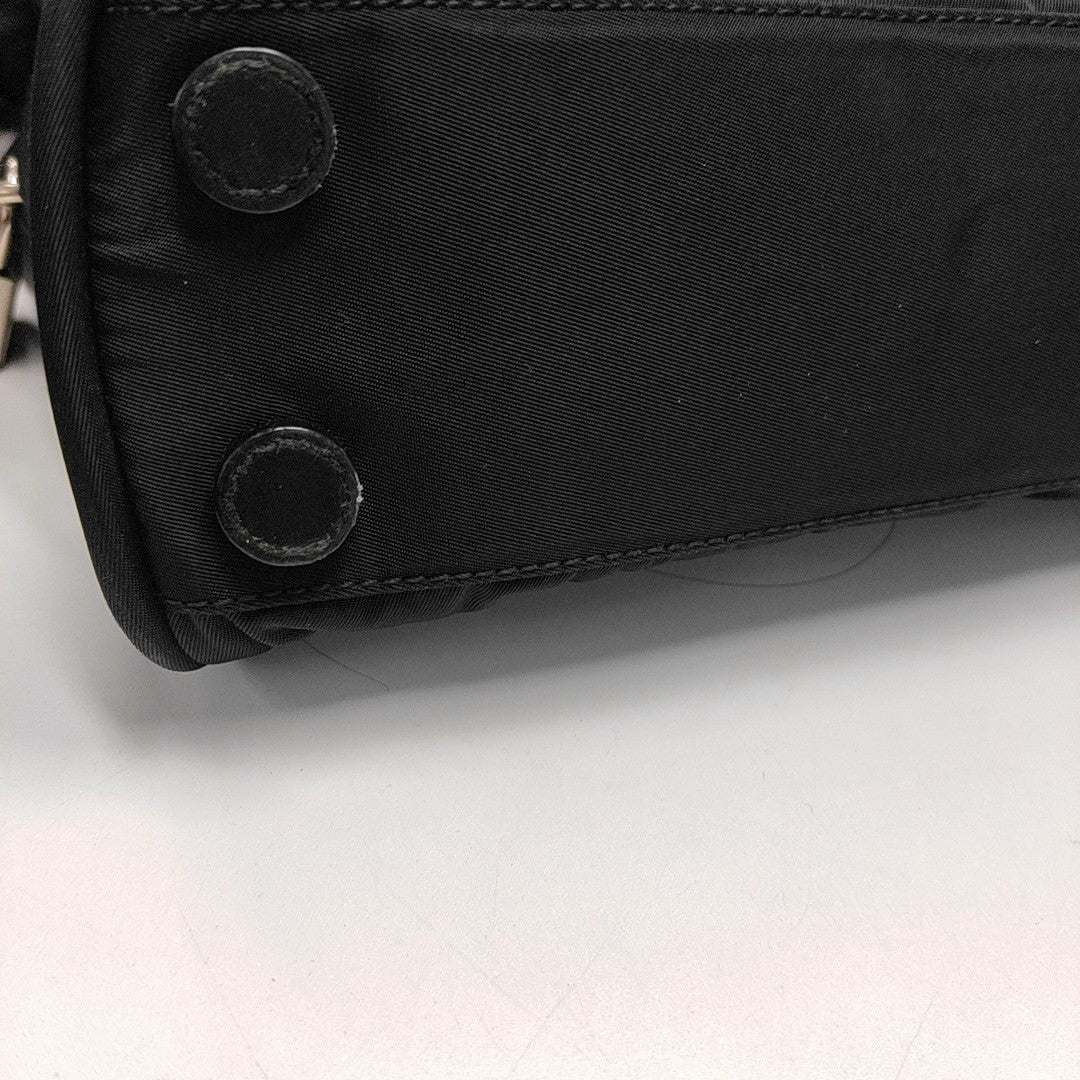 Nylon Top Handle Bag Black