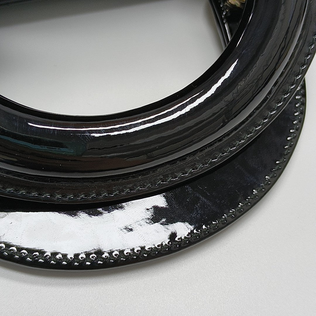 Lady Dior Mini Cannage Patent Leather Black