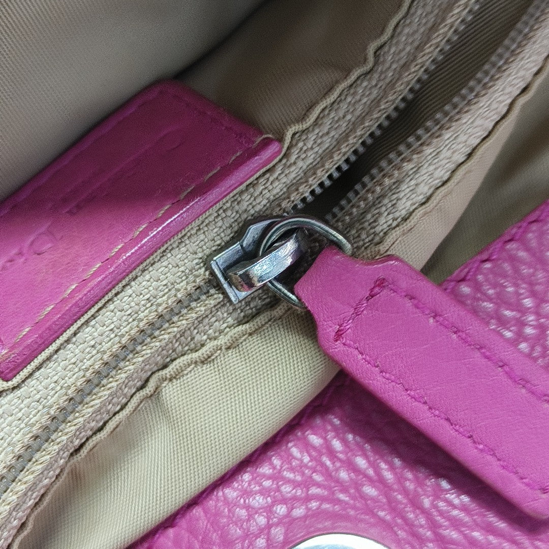 Oblique Canvas Top Handle Bag Beige