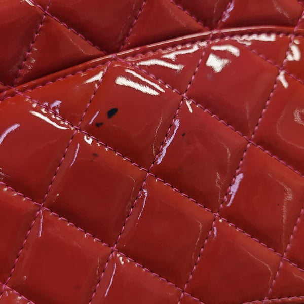 CLASSIC FLAP Small Quilted Patent Leather Red