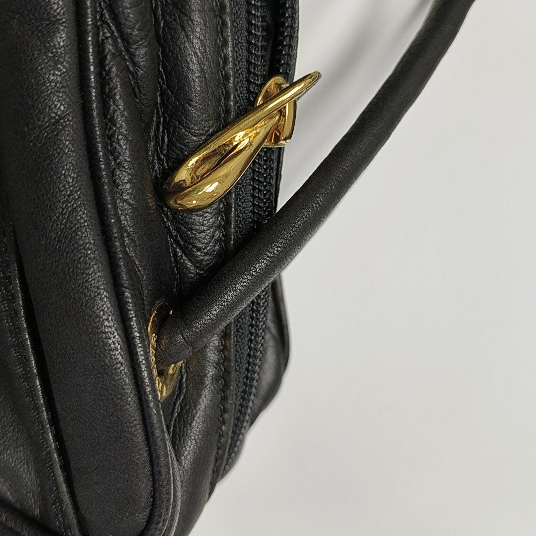 Calfskin Top Handle Bag Black