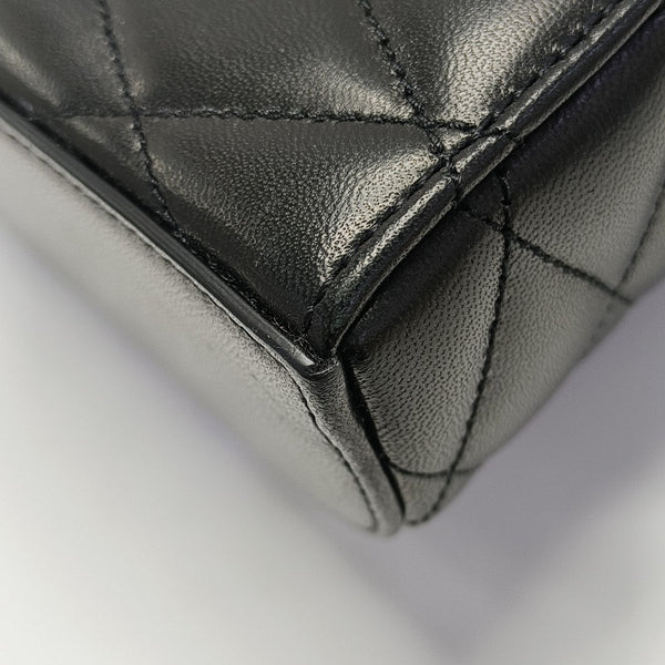 Quilted Lambskin Shoulder Bag Black