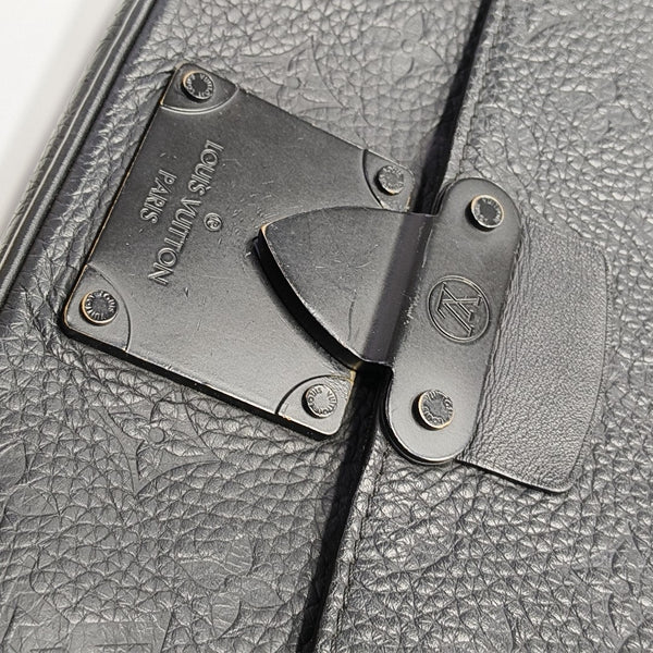 S LOCK Monogram Calfskin Black