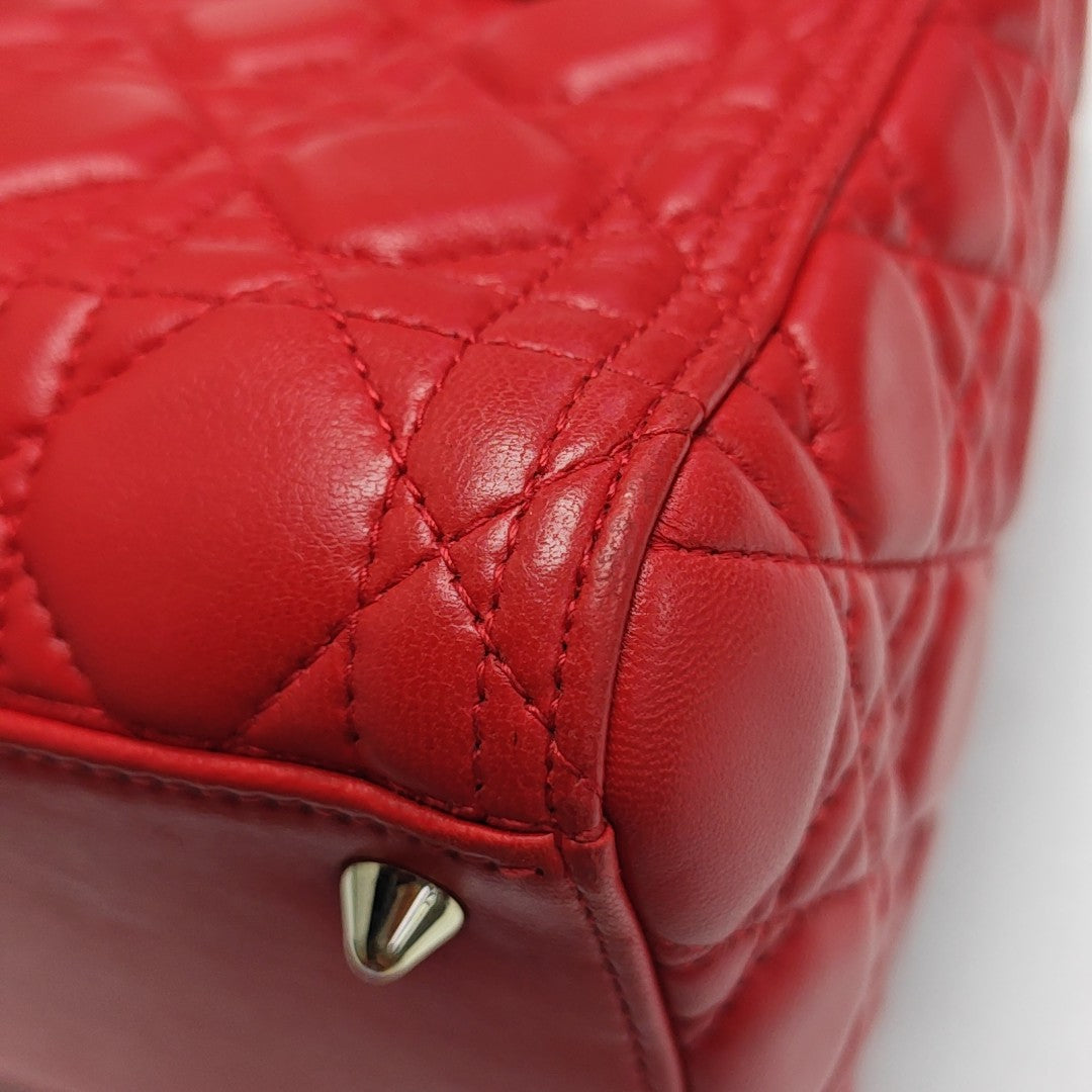 Lady Dior Medium Cannage Lambskin Red
