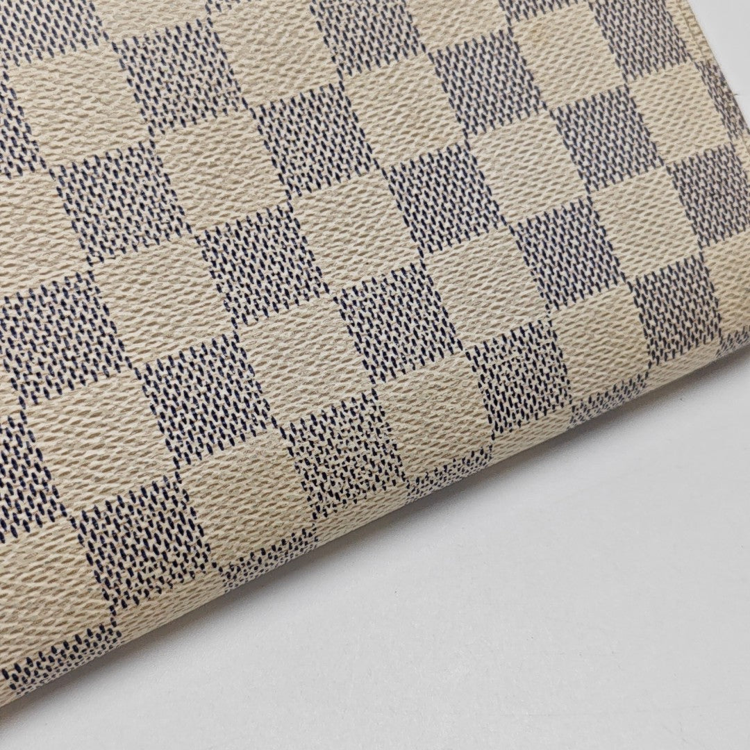 ZIPPY Damier Azur Coated Canvas White Wallet