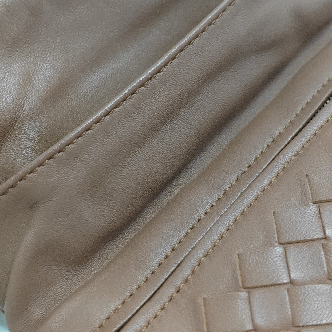 Lambskin Shoulder Bag Brown