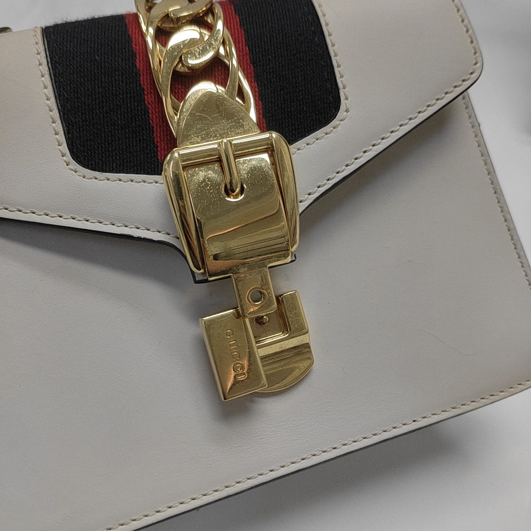 Sylvie Mini Calfskin White