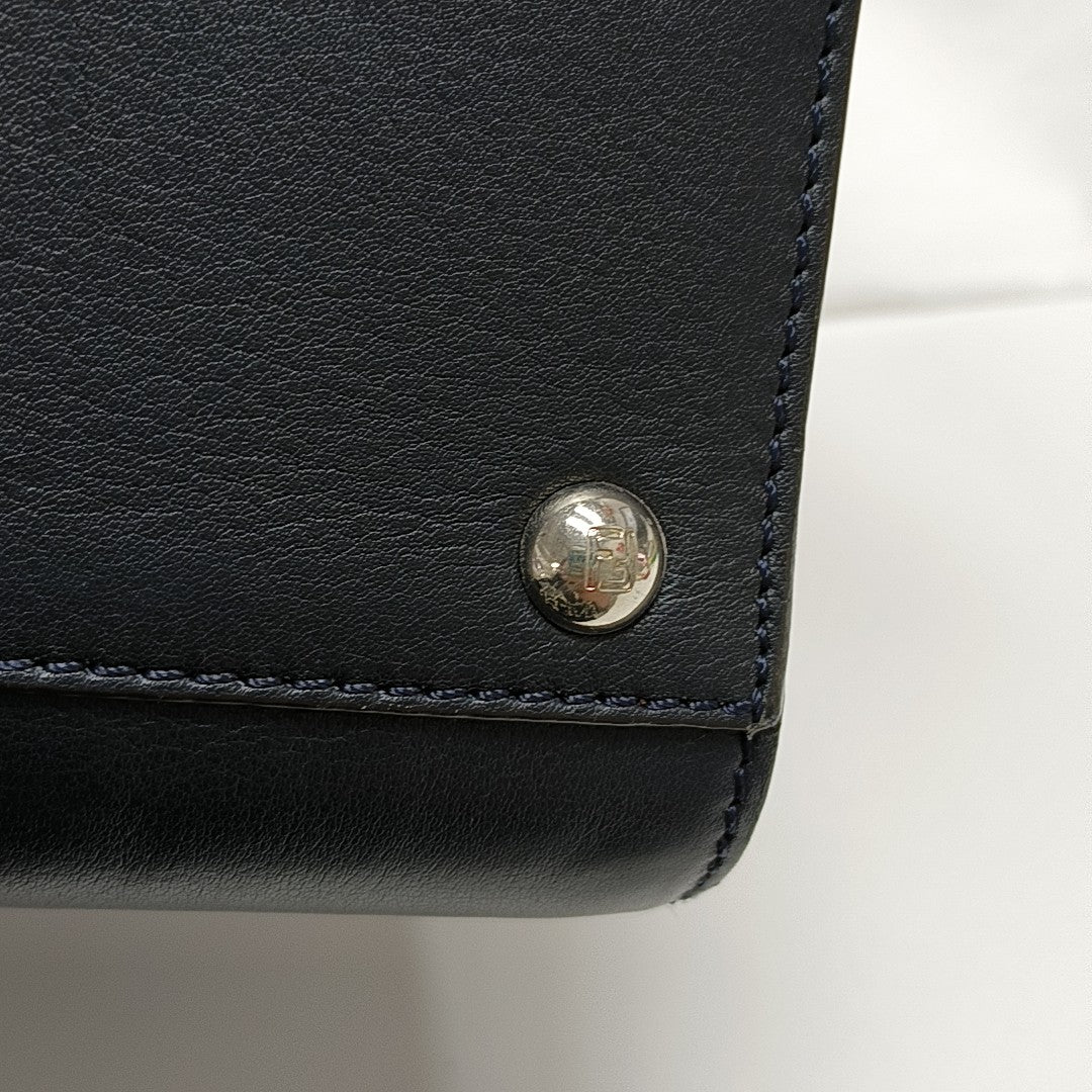 Calfskin Top Handle Bag Blue