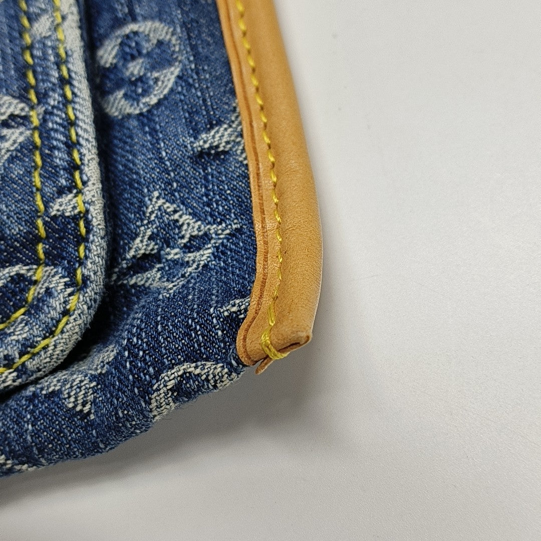 Monogram Denim Tote Bag Blue
