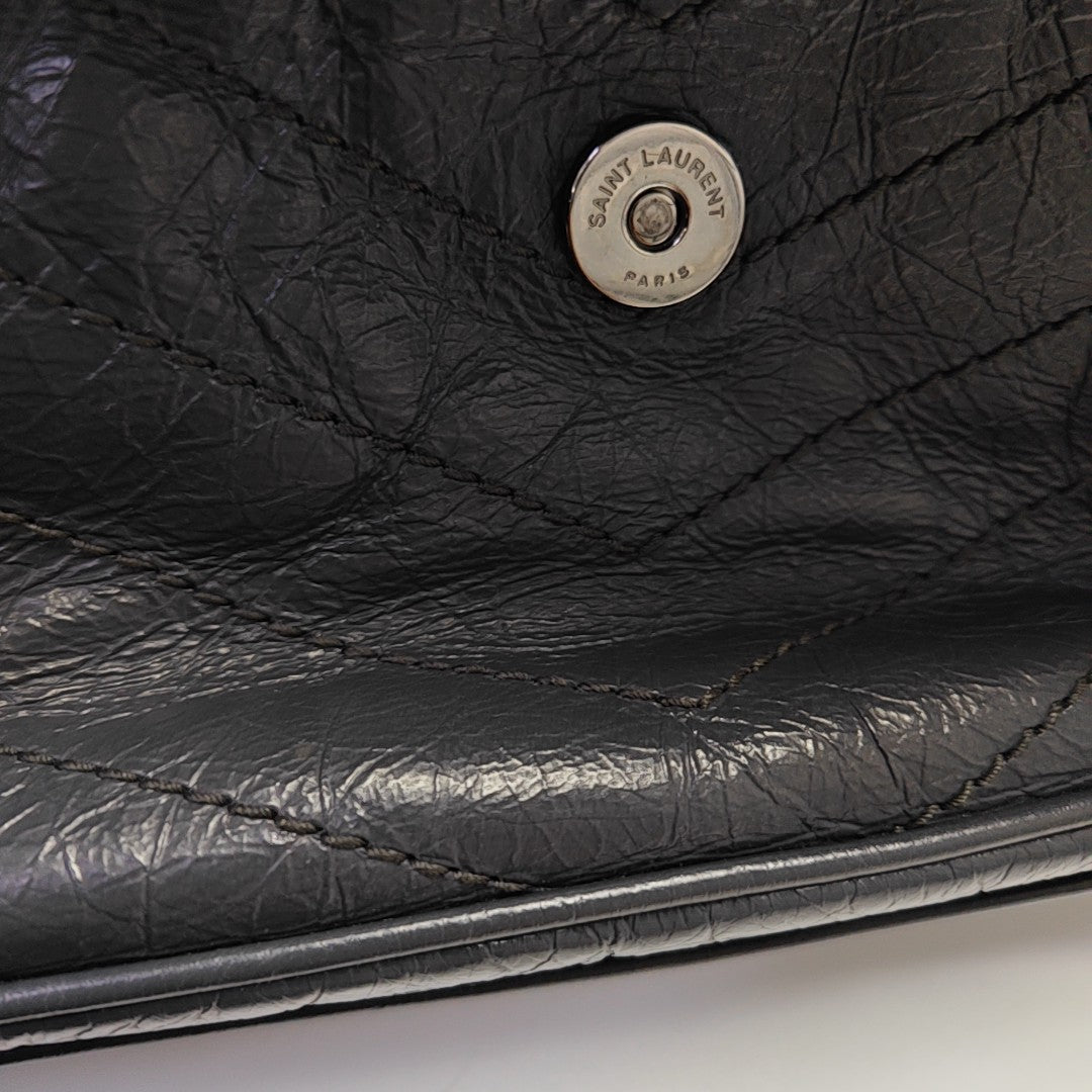 NIKI Medium Chevron Calfskin Gray