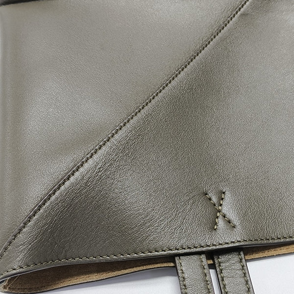 Puzzle Fold Medium Quilted Calfskin Green