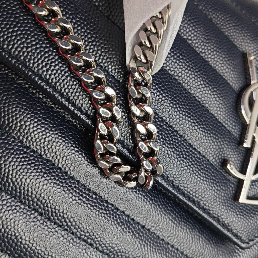 MONOGRAM Chevron Calfskin Blue