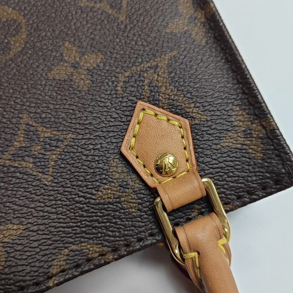 SAC PLAT Mini Monogram Coated Canvas Brown