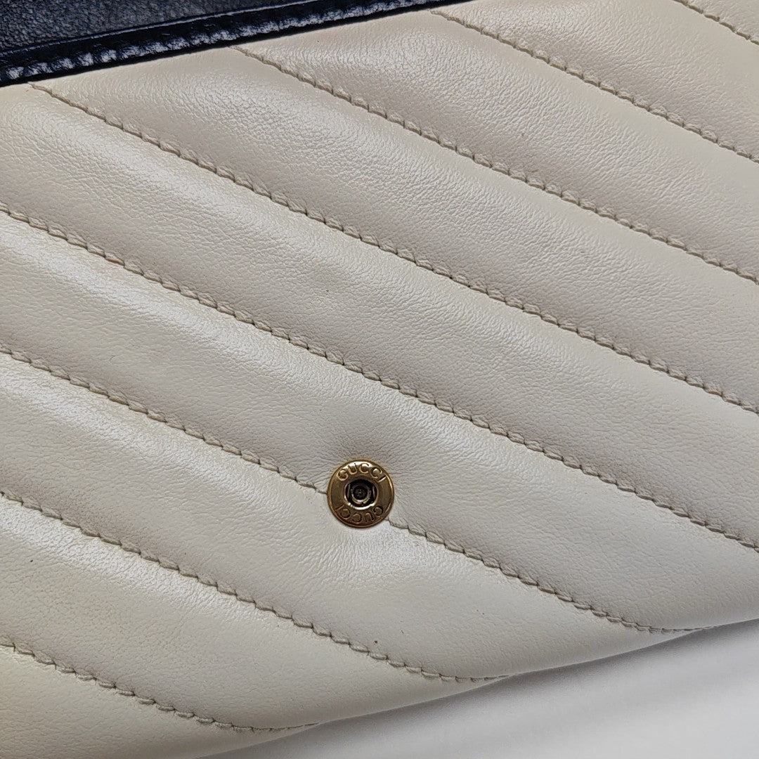 GG Marmont Mini Quilted Calfskin White