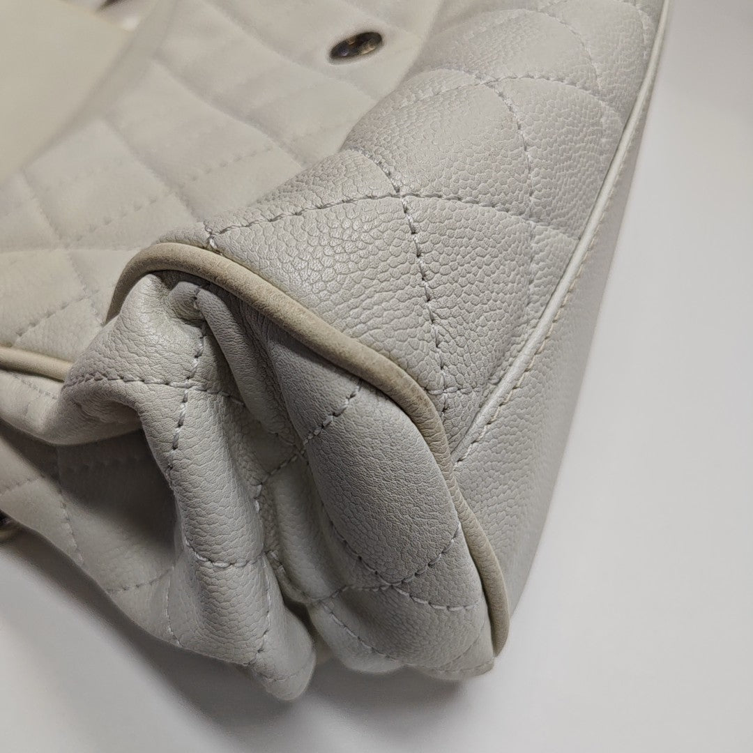 Quilted Grained Calfskin White