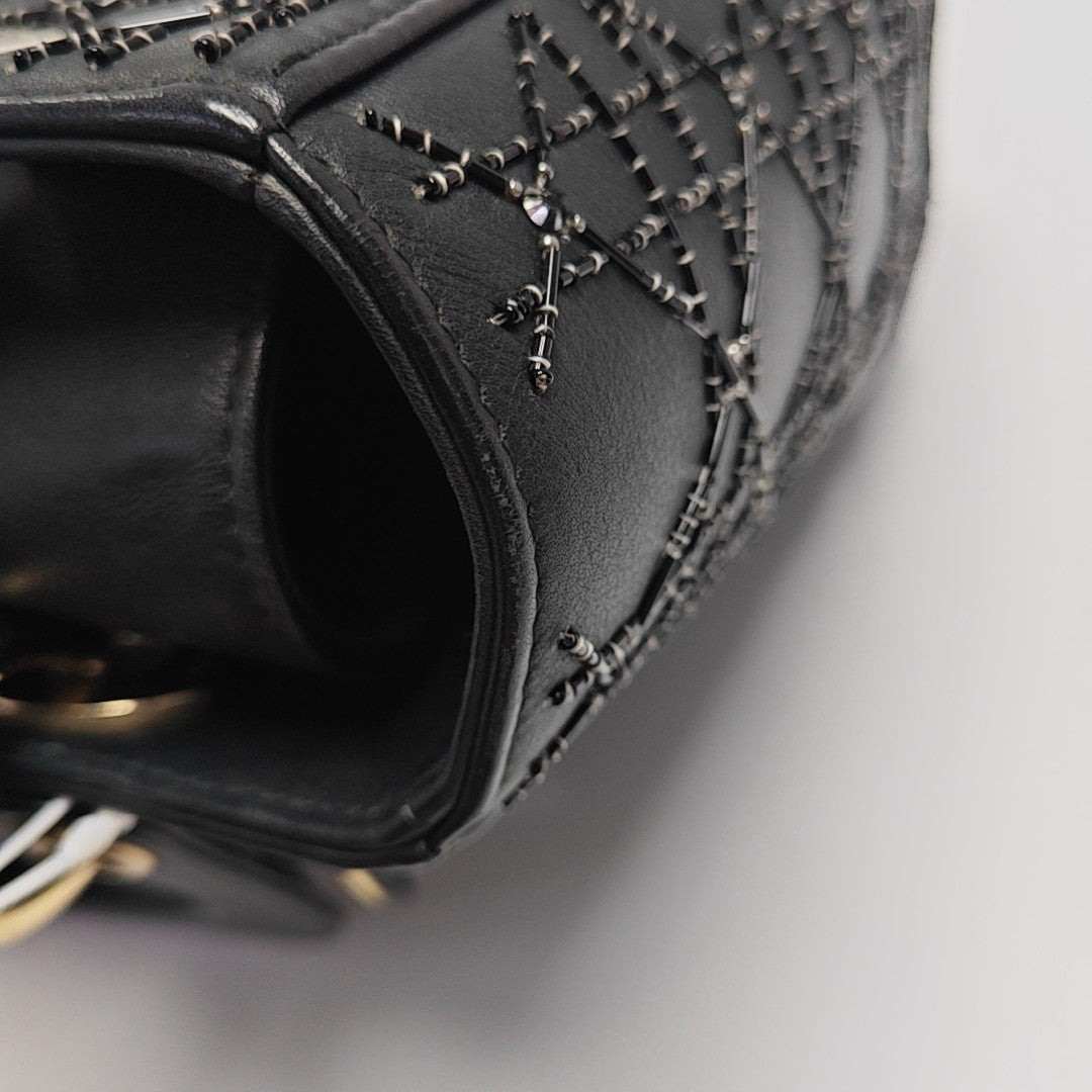 Lady Dior Medium Cannage Lambskin Black